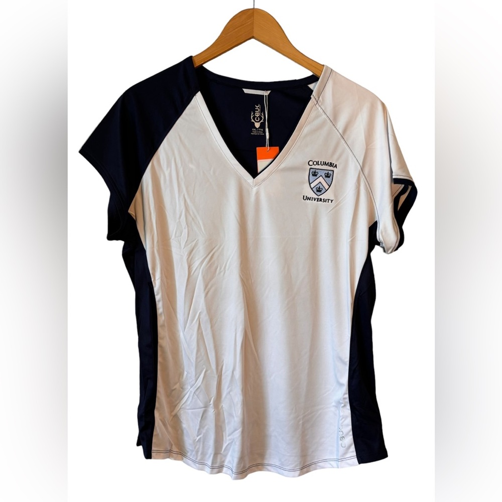 CBUK NCAA Columbia University Womens Short Sleeve Presley V-Neck Size XXL 2XL